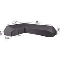 AeroCover Loungesethoes Anthracite Platform Left (350 x 275 x 90 x H30/45/70 cm)
