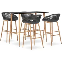 vidaXL 5-delige Barset zwart en grijs
