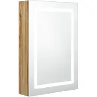 vidaXL Badkamerkast met spiegel en LED 50x13x70 cm eikenkleurig