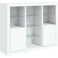 vidaXL Dressoirs met LED-verlichting 3 st bewerkt hout wit
