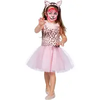 Coppens Panter jurkje roze met tiara - 100 pct polyester - Dieren | Maat 116 |