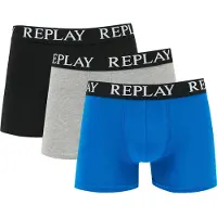 Replay - Boxer Basic Cuff Logo 3 Pack - Boxershorts Heren-S