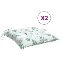 vidaXL Stoelkussens 2 st 50x50x7 cm stof bladpatroon