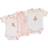 Bianco Blu Ökotex - Baby Romper - per 3 stuks - Roze - Maten: 62/68