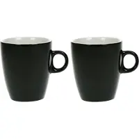COSY&TRENDY Cosy & Trendy Koffiekopjes/bekers - Set van 10x stuks - zwart - 190 ml - Keramiek - glans finish