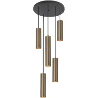 Highlight Hanglamp Perugia 5 lichts Ø 35 cm brons zwart