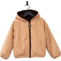 Ducksday - Omkeerbare jas - Kinderen - Jongen - Meisje - Waterdicht - Sherpa fleece - Winddicht - Bomberjacket - Geel - Donkerbruin teddy - Unisex - maat 110/116 - valt eerder klein