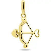 New Bling 9NBSAM-G230379 Gouden Hangertje Pijl en Boog - 14 Karaat Bedeltje - Pijl en Boog 12,7x10mm - Goud