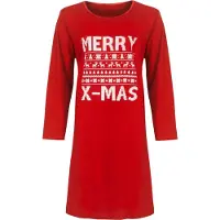 Temptation Dames Nachthemd - Lange Mouw - Kerst - Rood - Maat XL