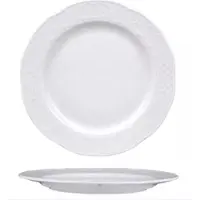 Hendi Set platte borden – versterkte randen – slijtvast porselein – Ø160 mm – wit – 12 stuks