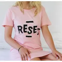Temptation Dames Nachthemd - Bigshirt - Reset Tekst - Roze - Maat XL