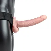 Realrock Holle Vibrerende Voorbind Dildo 23 Cm Blank