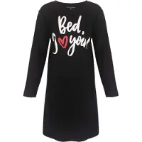 Temptation Dames Nachthemd - Ronde Hals - Bigshirt - Zwart - Maat M