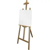 Benson houten schildersezel 140 cm met canvas doek 42 x 60 cm - Schilderijen maken