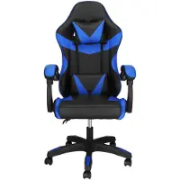 Springos Gamestoel - Gaming Stoel - Ergonomische Bureaustoel - Game stoel - Verstelbaar - Gaming Chair - Blauw/Zwart