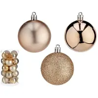 Krist+ Christmas Decoration kerstballen - 20x - 6 cm -champagne - kunststof - Kerstbal