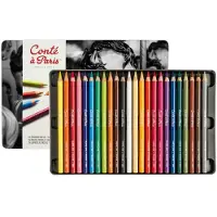 CONTÉ À PARIS 2182 Pastelpotloden Set 24 stuks | Hooggepigmenteerde Pastels in Metalen Doos