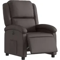 vidaXL Fauteuil verstelbaar elektrisch echt leer donkerbruin