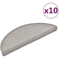 vidaXL Trapmatten 10 st 65x24x4 cm Taupe Halfrond Groot