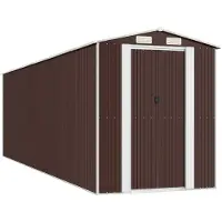 vidaXL Tuinschuur 192x689x223 cm gegalvaniseerd staal donkerbruin