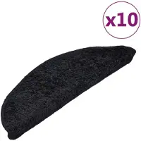 vidaXL Trapmatten 10 st 56x17x3 cm Zwart Halfrond