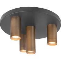 Highlight Plafondlamp Perugia 4 lichts Ø 35 cm brons zwart