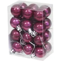 Othmar decorations kerstballen - 24x - 3 cm -orchidee roze - kunststof - Kerstbal