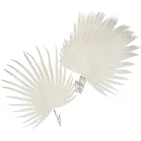 Othmar decorations Kerstboom bladeren - 6x st - op clip - wit - 27 cm - Decoratieve tak kerst