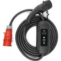 ANDAIIC Mobiele Thuislader Elektrische Auto 11kW | 16A 3 Fase | 5 Meter | Thuis Lader Type 2 naar CEE Krachtstroom Stekker - 6A-8A-10A-13A-16A Schakelbaar |