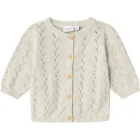 Name it Gebreid vest 'NKFBanni' beige gemêleerd