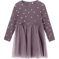Name It Mini Jurk 'NMFNadja' pasteelgeel / braam