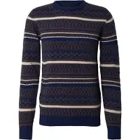 Blend Trui navy / olijfgroen / wolwit