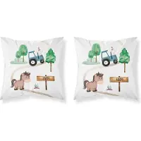 Mayamoo Detexpol Katoenen Kussensloop 40x40 cm - Traktor & Dieren