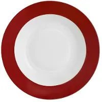 Ambition Aura Rood Diep Bord 23 cm - Porselein, Vaatwasmachinebestendig