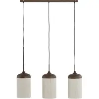 Light & Living Hanglamp 3 Lichts Dania Donkere Hout Print