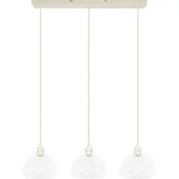 Light & Living Hanglamp 3L 94x26x19 cm BISHO glas helder+crème