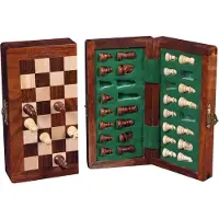 Engelhart Magnetische Opklapbare Schaakset – Houten Schaakbord & Schaakstukken – Acacia Hout – Compact 15 x 30 cm – Reisbord voor Tactisch Spel –