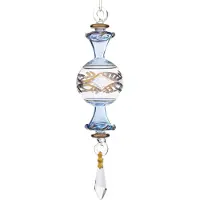 Goodwill Kerstbal Druppel Mond geblazen Glas-Blauw D 8 cm Hoog 15 cm