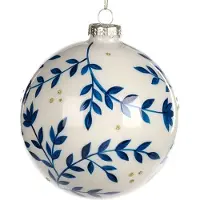 Goodwill Kerstbal Druiventakje Glas Wit-Blauw D 8 cm Voordeelaanbod Per 2 Stuks