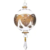 Goodwill Kerstbal Mond geblazen Glas-Goud D 14 cm