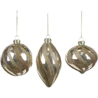 Goodwill - Kerstbal - Crème - L8 x H8 cm - 3 stuks
