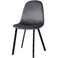 Lizzely Garden & Living Eetkamerstoel Simpy grijs velvet eetstoel
