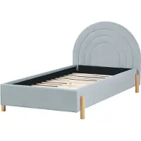 Beliani ANET - Bed - Lichtblauw - 90 x 200 cm - Fluweel