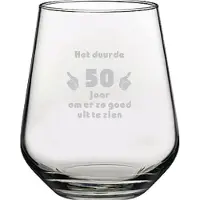 Pasabahce Gegraveerde Drinkglas 42,5cl Het duurde 50 jaar om er zo goed uit te zien