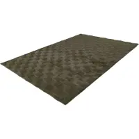 Lalee Soul - 3d Vloerkleed - Tapijt – Karpet - Hoogpolig - Superzacht - nieuwe trend comfy Fluffy - 3d blokjes- rabbit- 80x150 cm donker groen