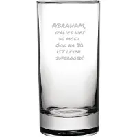 Fusion Gegraveerde longdrinkglas 28,5cl Abraham verlies niet de moed. Ook na 50 is't leven supergoed
