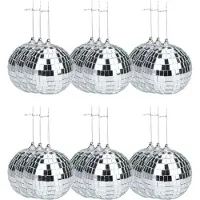Arti Casa Articasa Disco kerstballen - 24x st - zilver - D6 cm - kunststof - discobol - spiegelbol - discobal