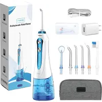 V-Goods Professionele Waterflosser - Draadloos - Tandsteen Verwijderaar - Monddouche - Flosapparaten - INCLUSIEF 6 Opzetstukken & Etui