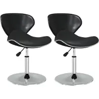vidaXL Eetkamerstoelen 2 st kunstleer zwart