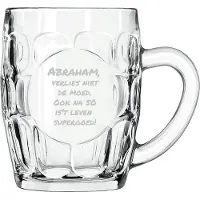 Libbey Gegraveerde bierpul 55cl Abraham verlies niet de moed. Ook na 50 is't leven supergoed
